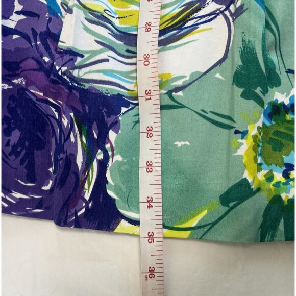 Muse Women’s Size 10 Sheath Dress Purple Floral Lined Belted Watercolor Artsy - Picture 11 of 11